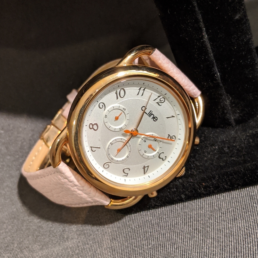 A_Line pink ladies analog watch.